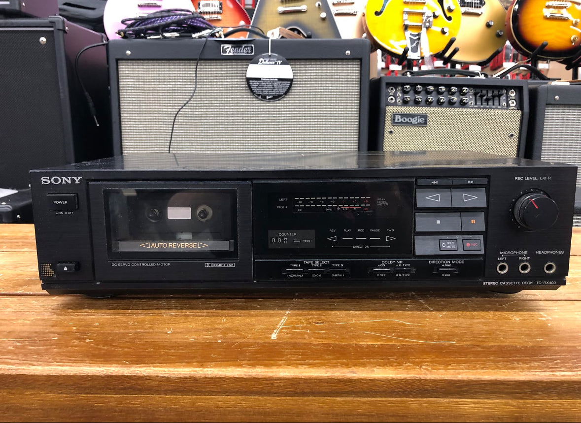 Sony TC-RX400 Stereo Cassette Deck W/ Original Box Vintage Japan *Tested Working