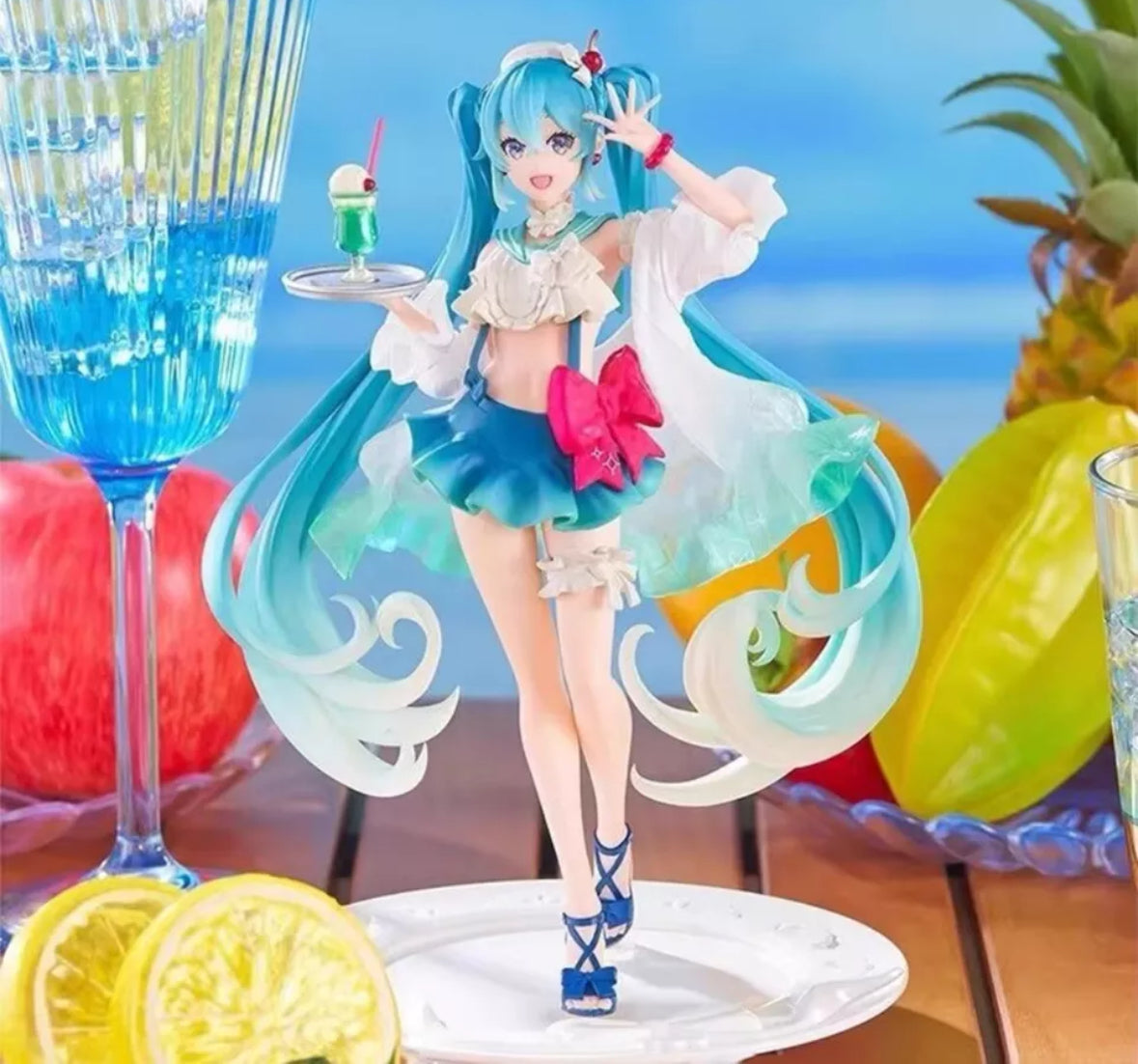 Hatsune Miku figure Soda cream dress The Props Desktop Decoration 18cm New In B
