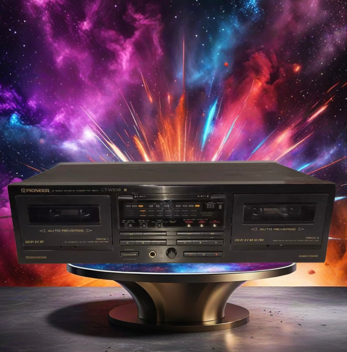 Pioneer CT-W501R Double Cassette Deck Dolby B-C NR HX Pro Auto Reverse Working