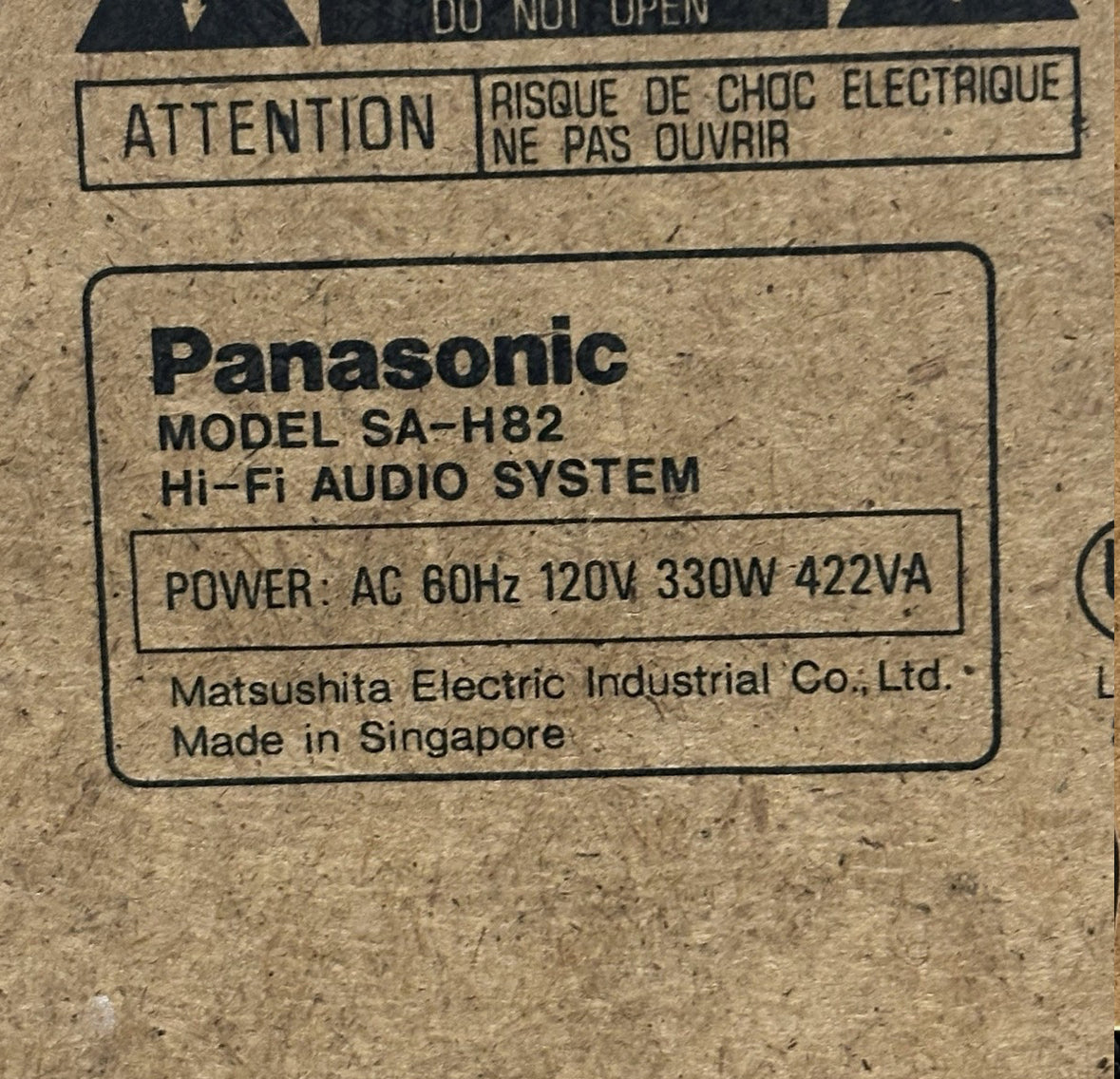 Panasonic SA-H82 AM/FM Stereo Tuner Cassette Receiver Double Deck Dolby System