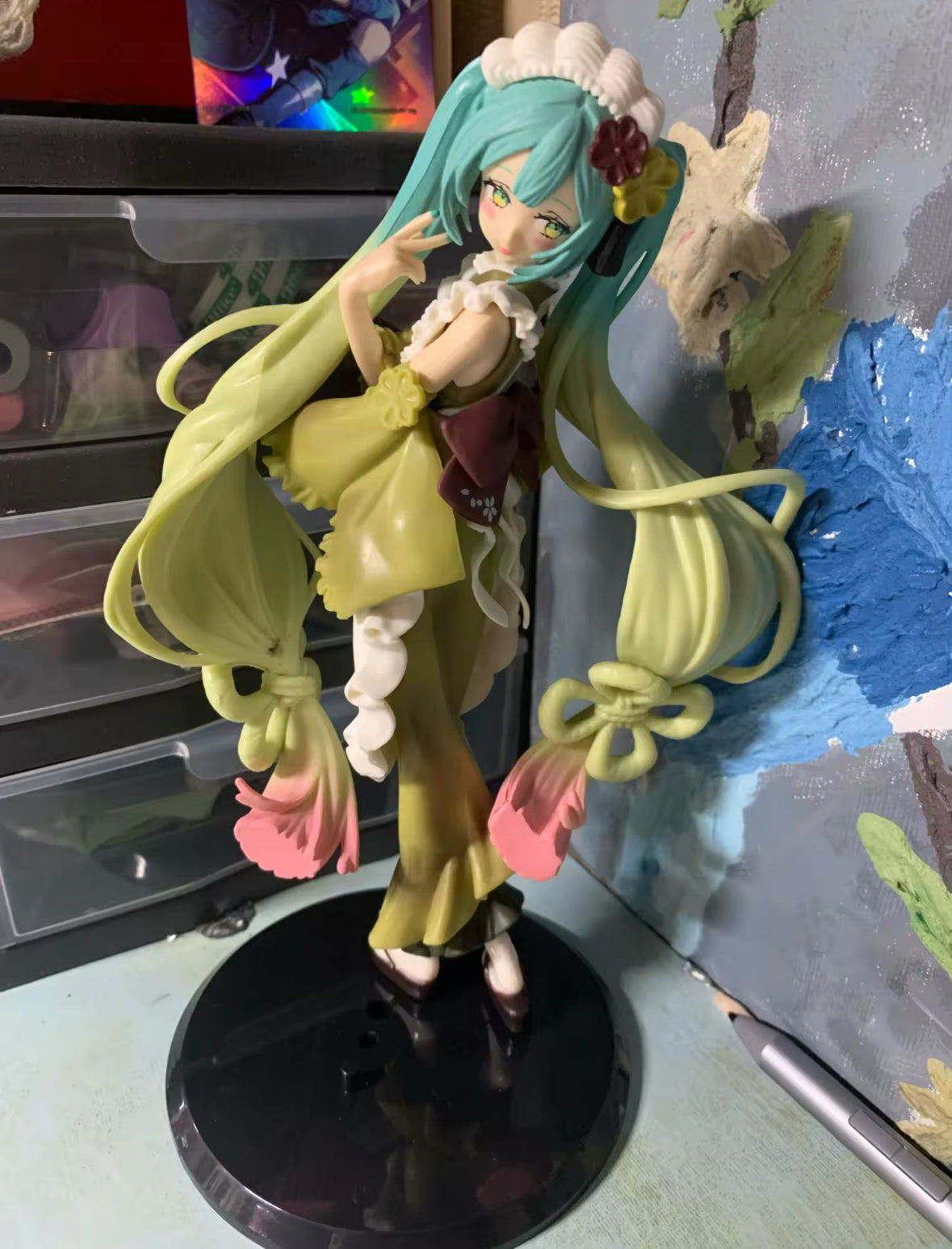 23cm Figure Hatsune Miku Matcha Ice Cream Beautiful Girl Action Figure PVC NIB