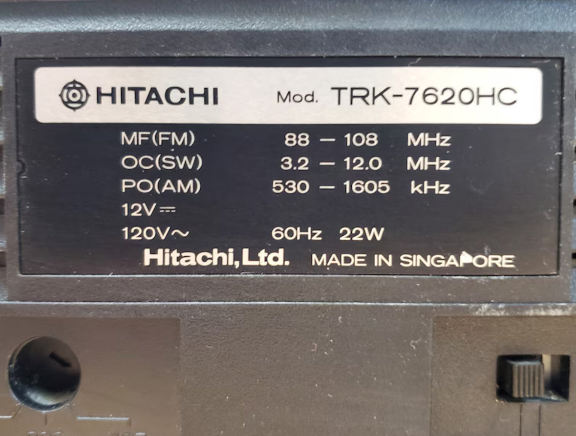 Hitachi TRK-7620HC Boombox Radio Cassette w/built-in Sub + Equalizer Very Rare