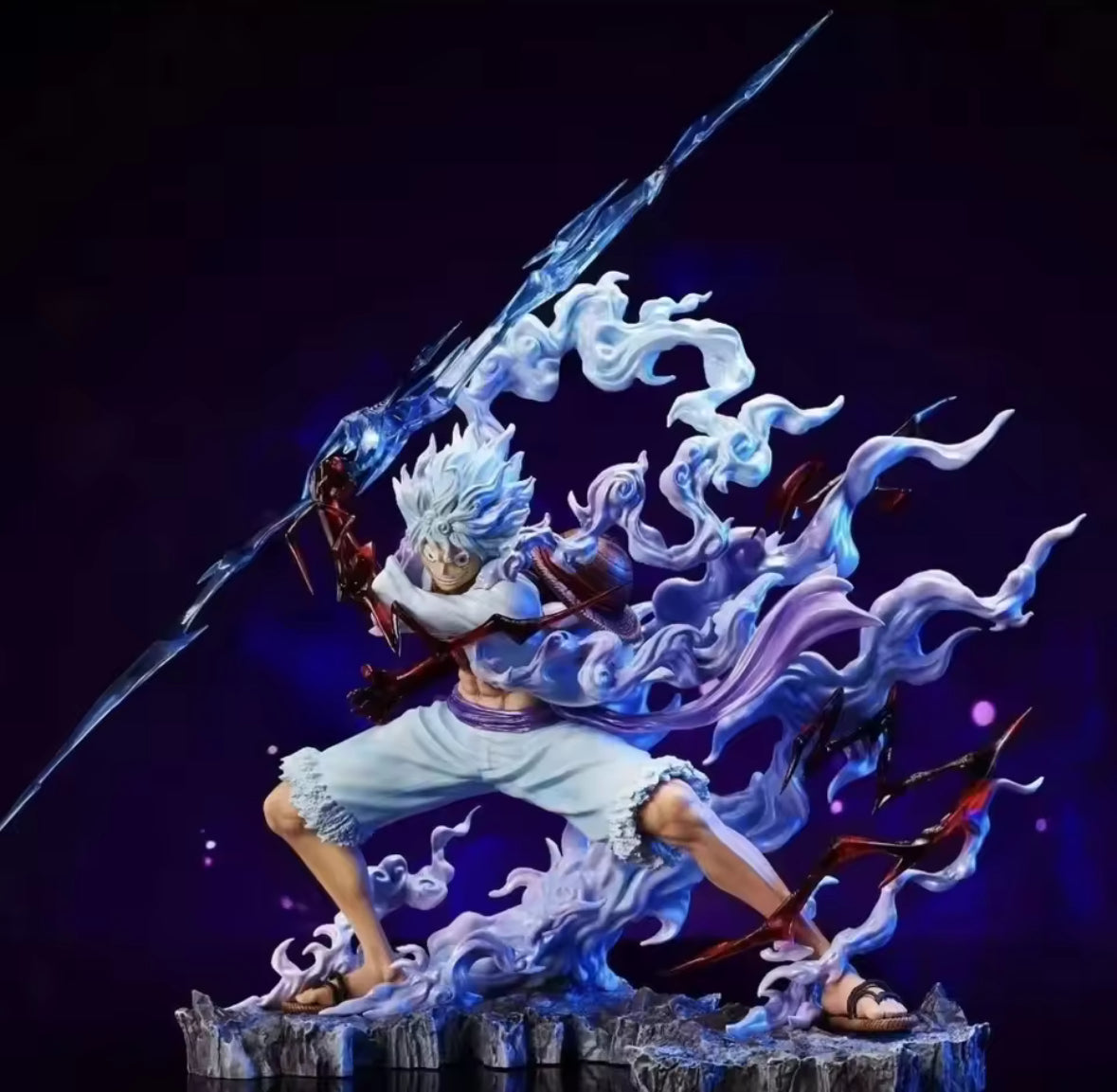ANIME ACTION FIGURE One Piece Luffy Gear 5th Sun God Nika - 28CM - Brand New
