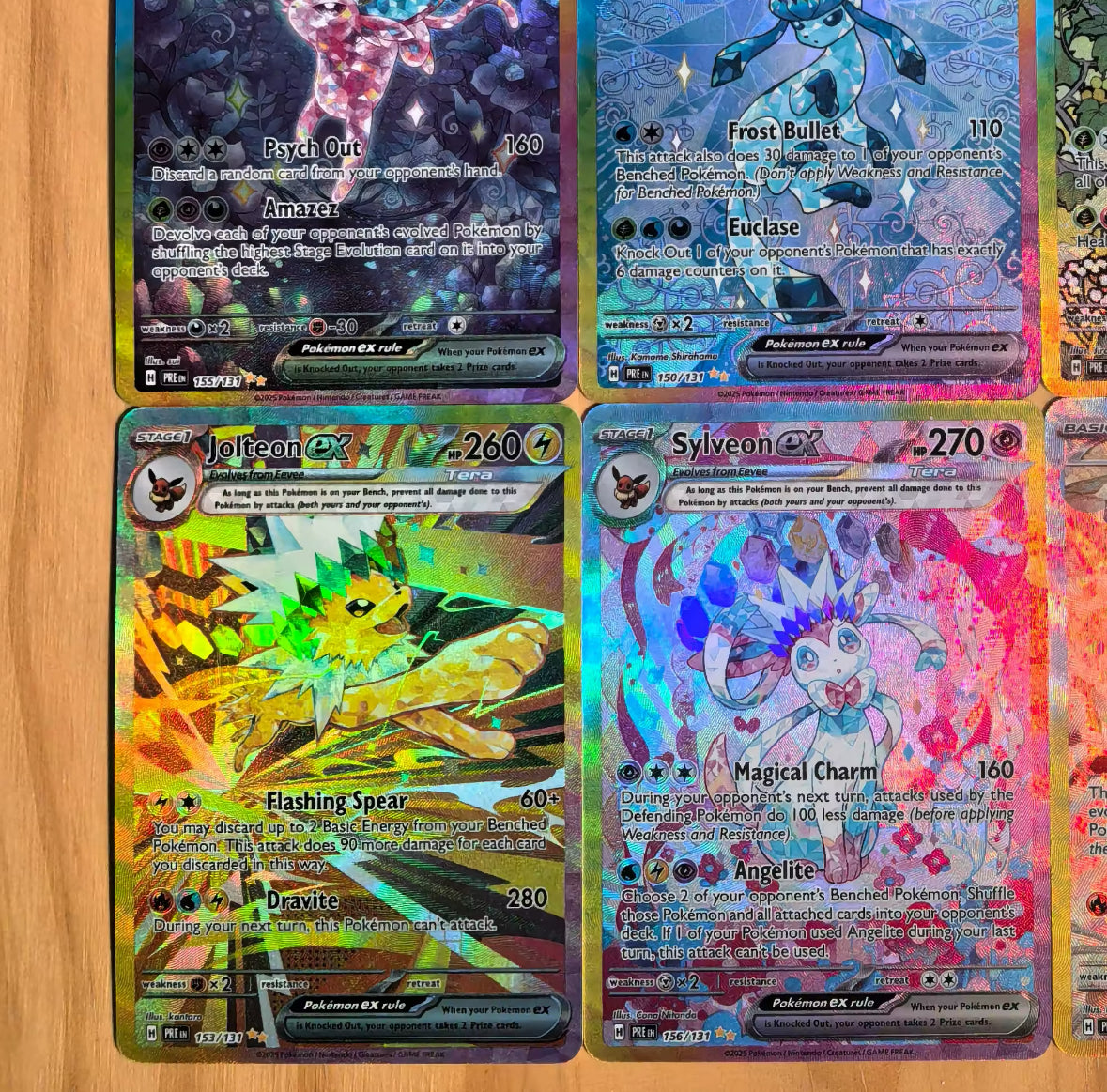 Pokemon Prismatic Evolutions 9 Card Eeveelution Set Umbreon 161/131 High Quality Replicas