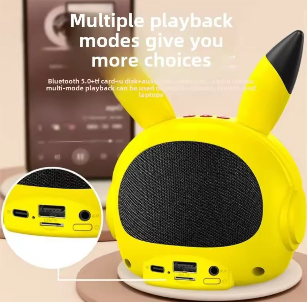 Pikachu Wireless Bluetooth Speaker Portable Small Speaker Heavy Subwoofer NIB