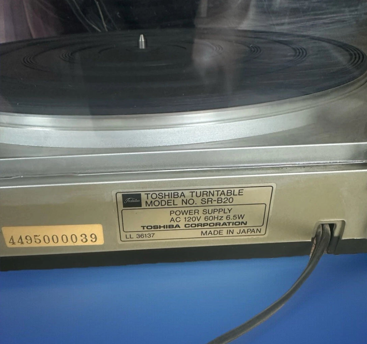 Toshiba SR-B20 Turntable Record Player Vintage Vinyl NEAR MINT NO TARIFFS