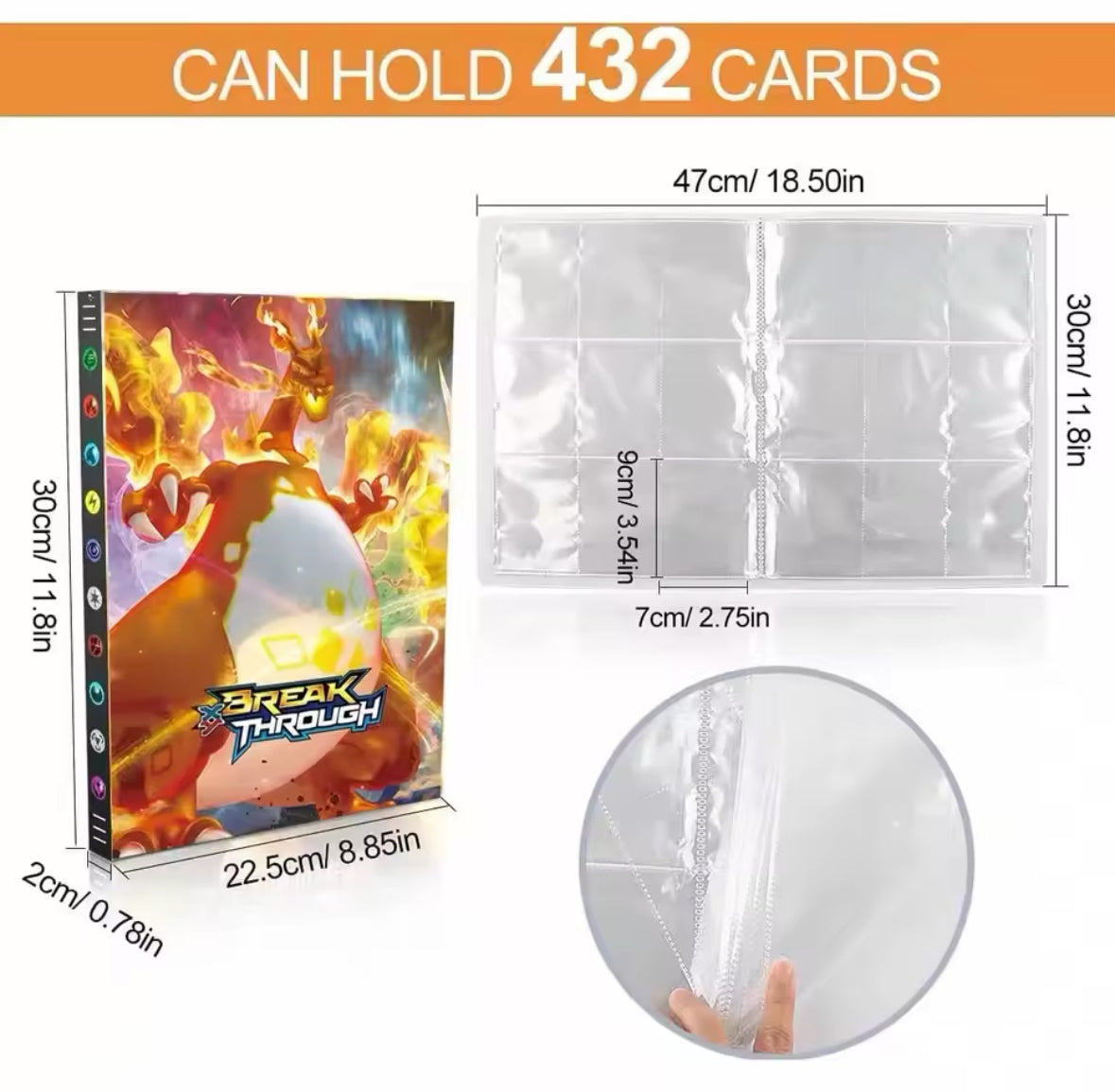 Pokemon 240 Card Binder Charizard Rainbow Brilliant Stars Soft Cards Holder New
