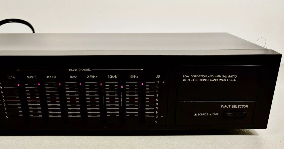 Vintage Technics SH-8017 Stereo Graphic Equalizer 2 Channel 7 Band TESTED