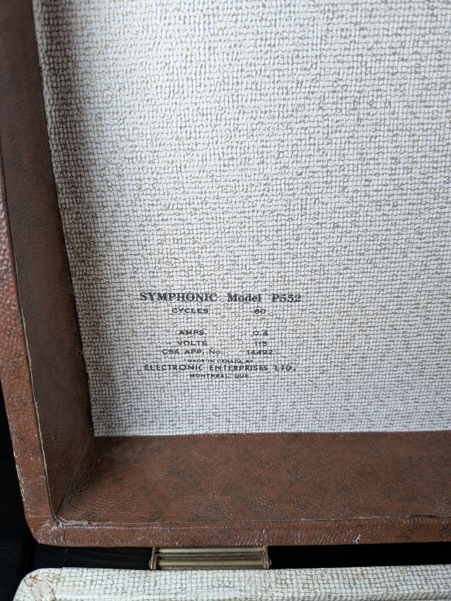Antique Vintage Working Symphonic Briefcase Turntable Vinyl Record Player V RARE