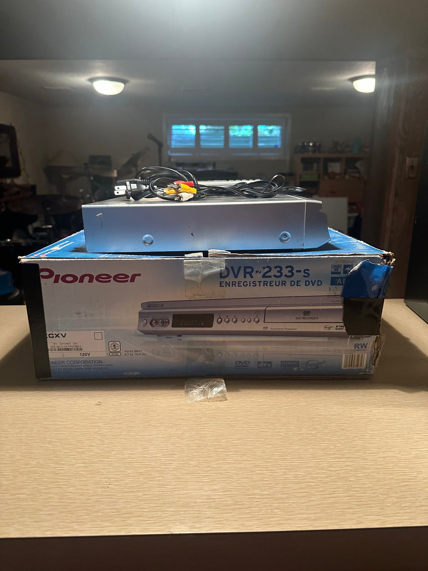 Pioneer DVR-233-S DVD Recorder Player With Remote Manuals & Box TESTED!