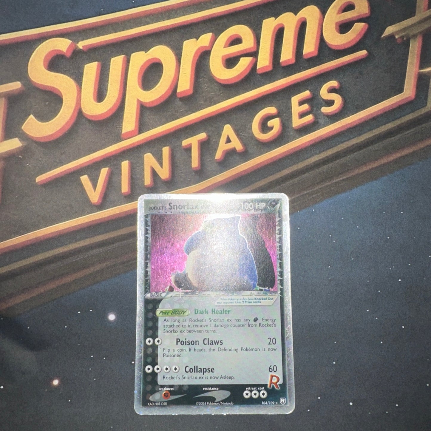 2004 Rocket’s Snorlax ex 104/109 - Rare Holo Vintage Pokemon Card - MP ENGLISH