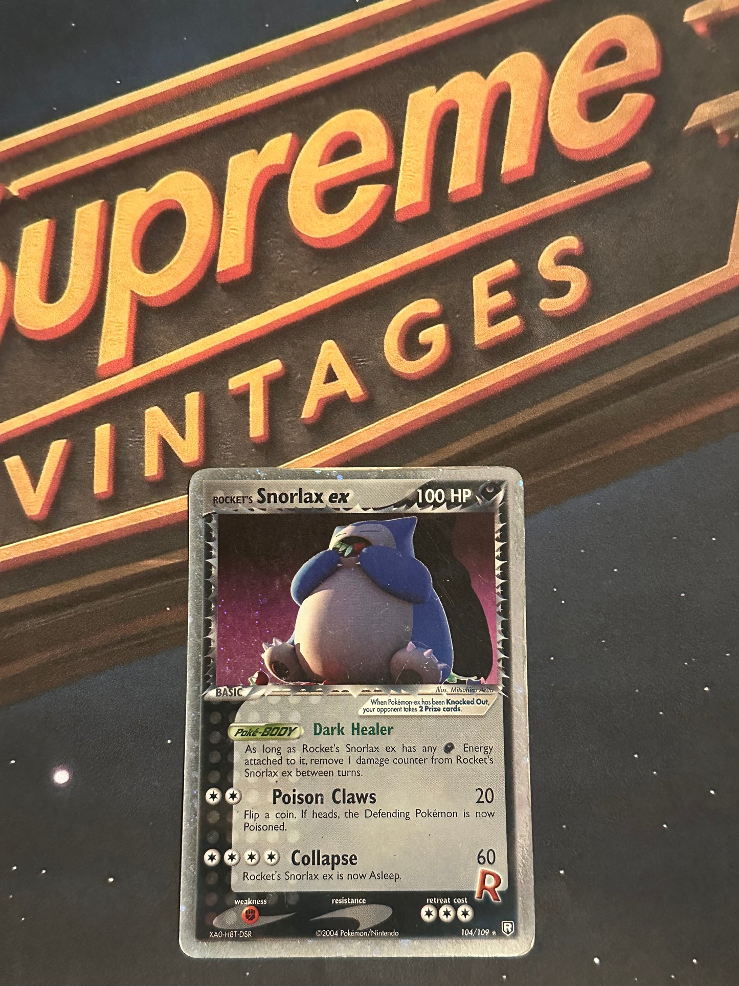 2004 Rocket’s Snorlax ex 104/109 - Rare Holo Vintage Pokemon Card - MP ENGLISH