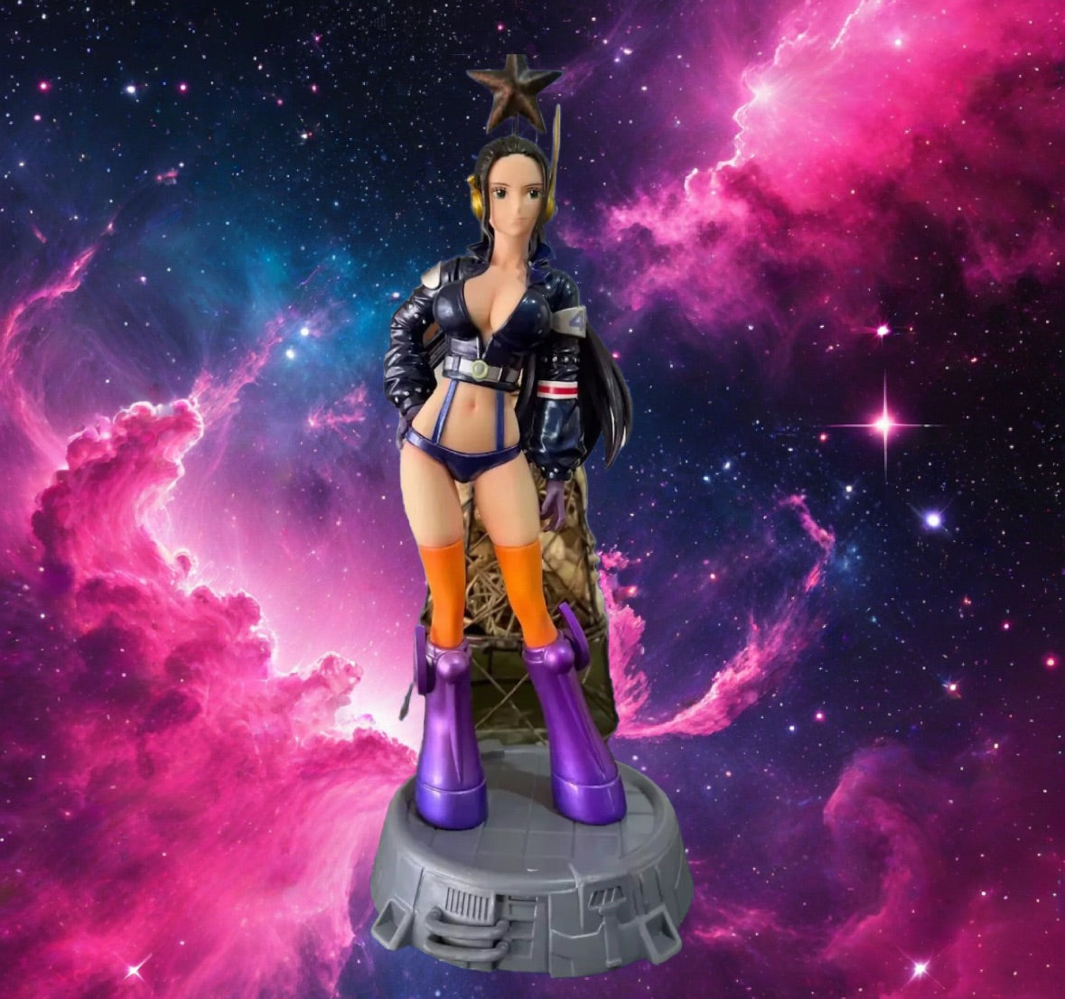 26cm Anime One Piece Nico Robin Action Black Purple Clothing Figure New With Box