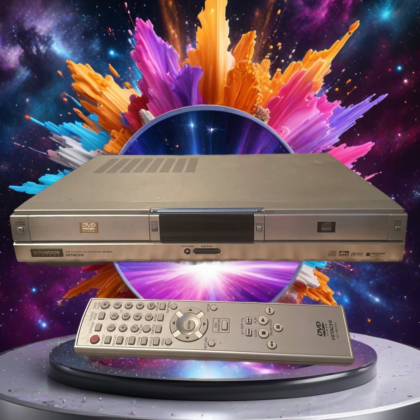 Hitachi DV-W1U DVD Player CD Recorder Combo Works Completely Good Shape