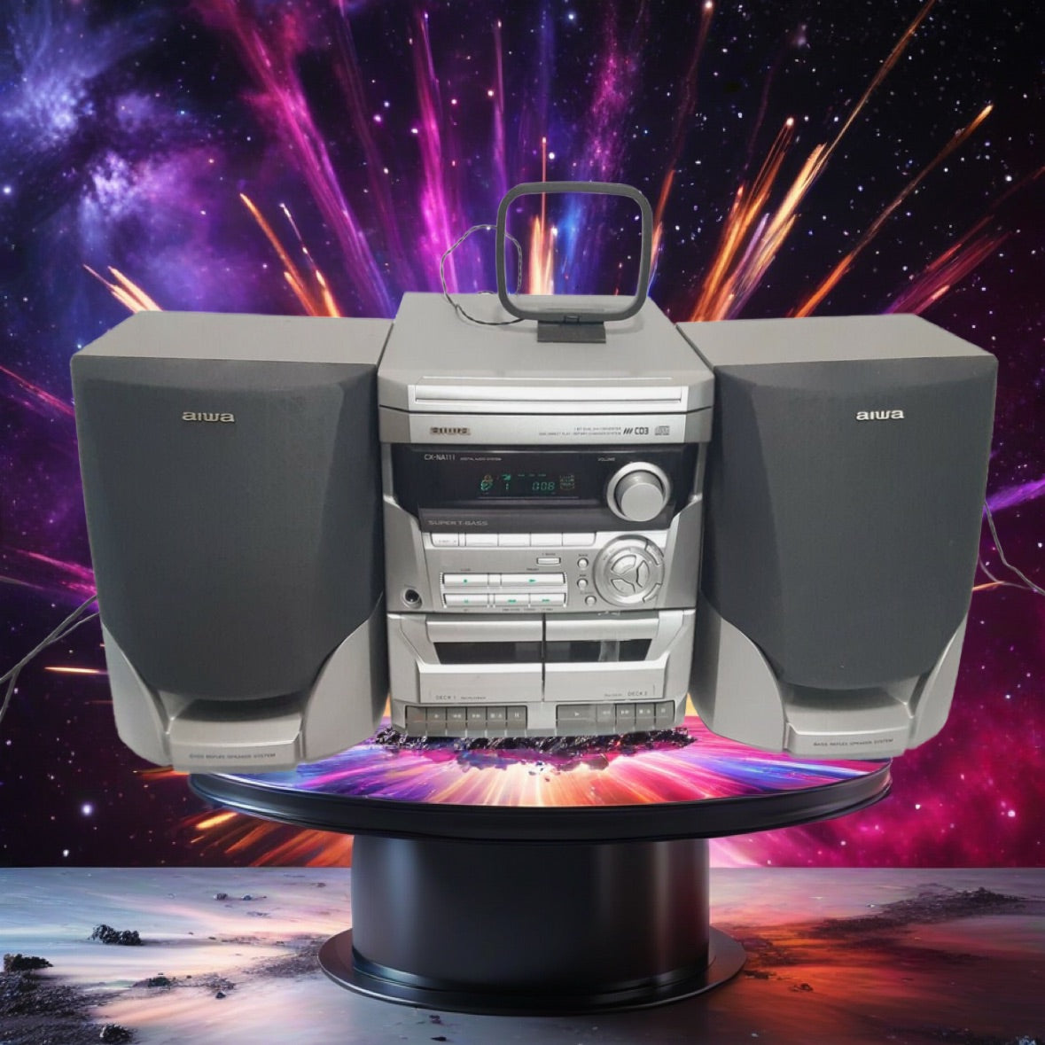 Aiwa Digital Audio System CX-NA111 - Cassette, Radio, 3 CD Changer No Remote