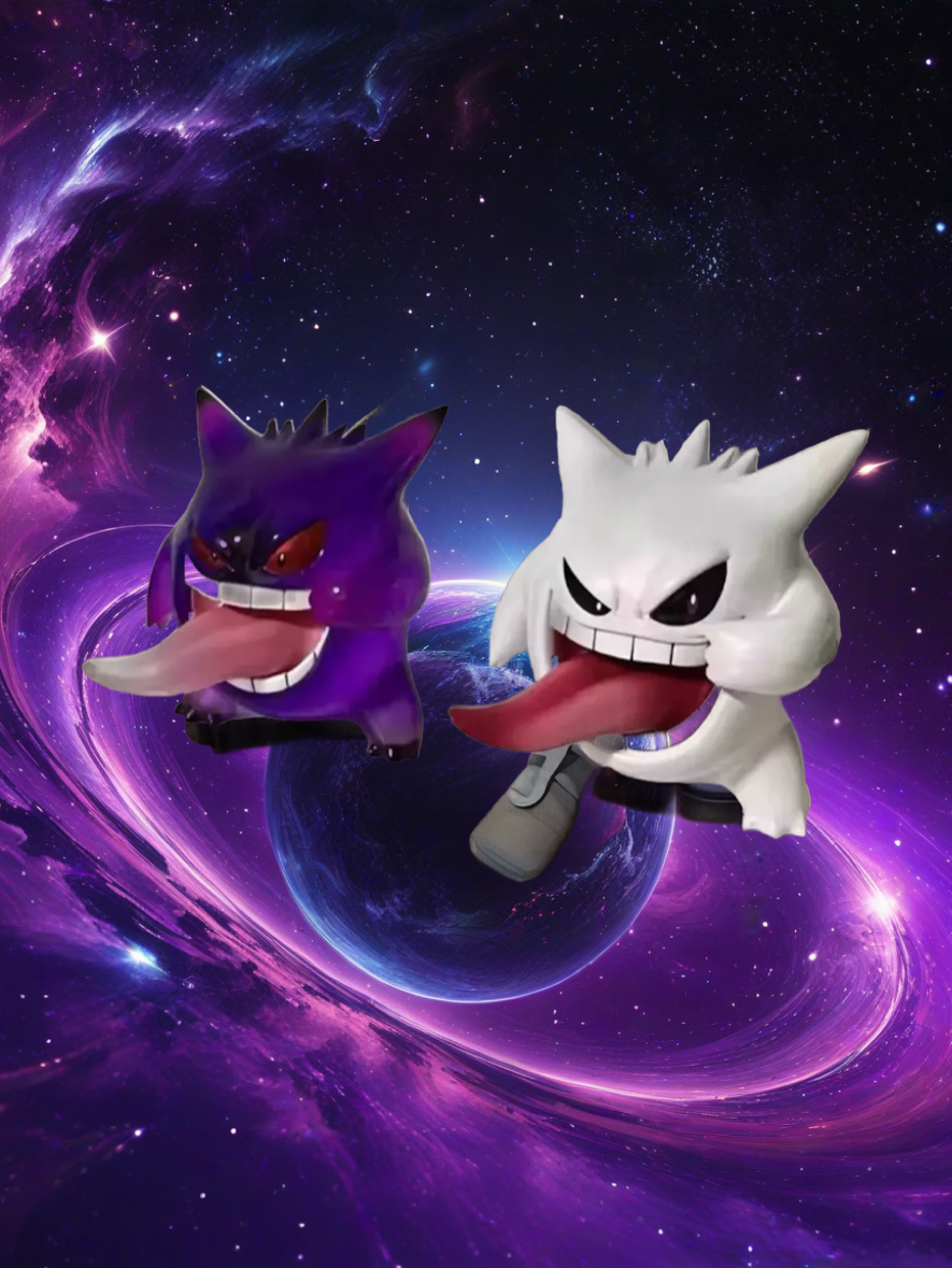 NEW Pokemon Purple White Gengar Tongue Out Funny cool With box Action Figure