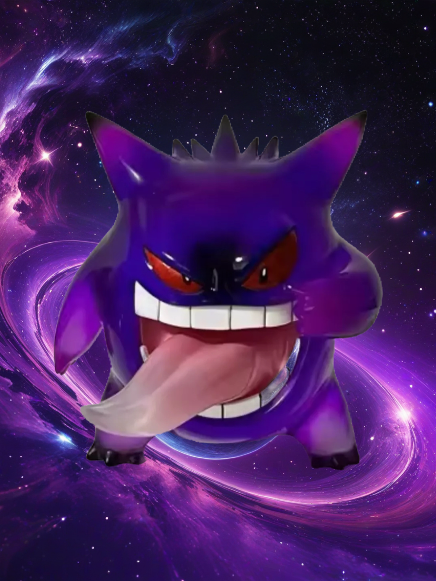 NEW Pokemon Purple White Gengar Tongue Out Funny cool With box Action Figure