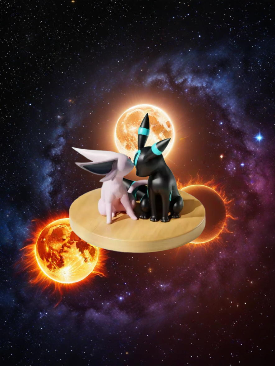 2Pcs/Set Super Cute Pokemon Umbreon and Espeon Action Figure Dolls 9cm Tall New
