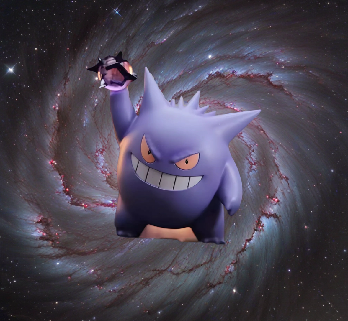 Vintage 3 Inch Pokemon Figure Gengar Shadow Ball Art Action Scene New
