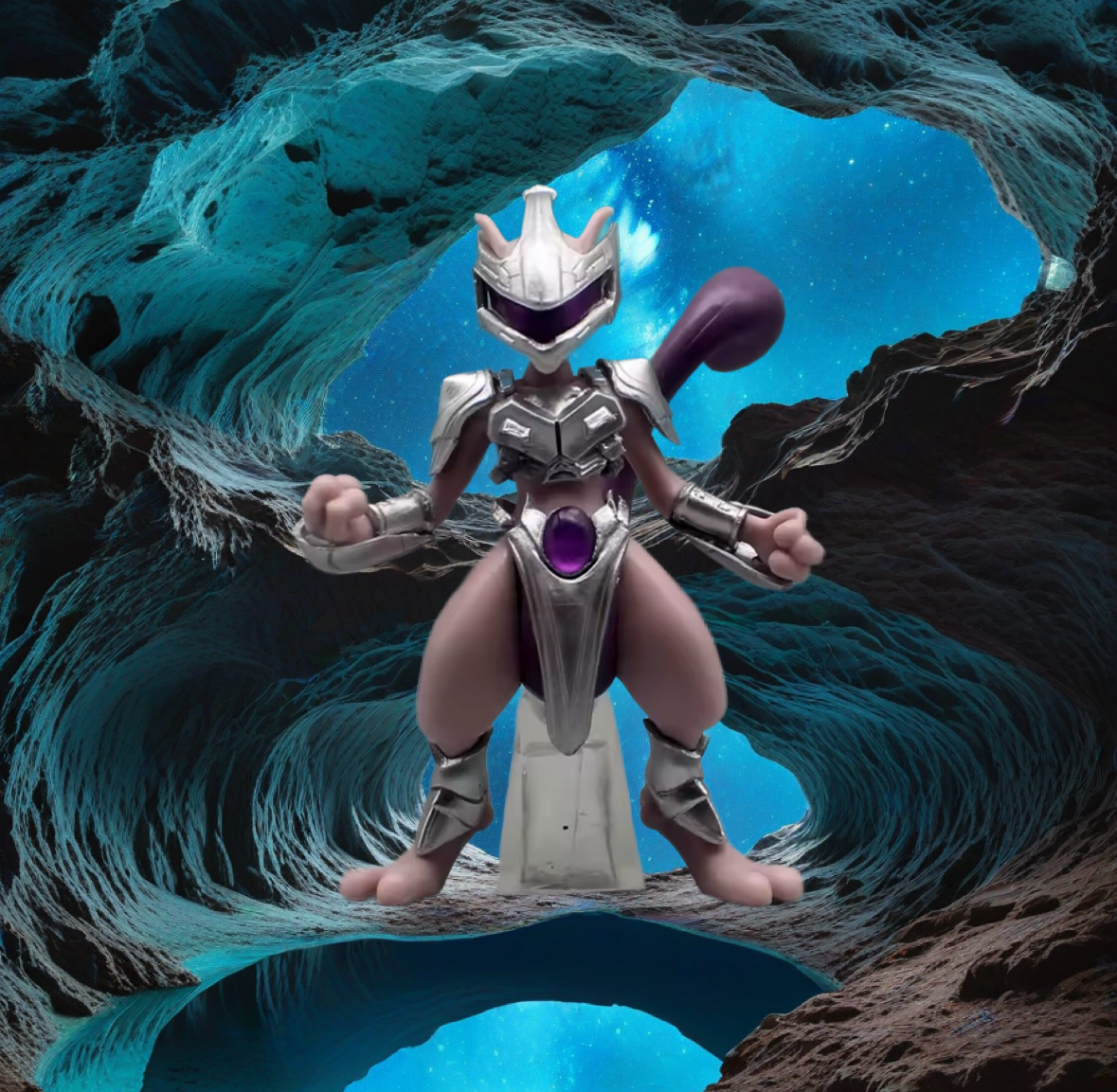 Vintage Pokemon Armored Mewtwo Collectible Display Figure New With Box Awesome!