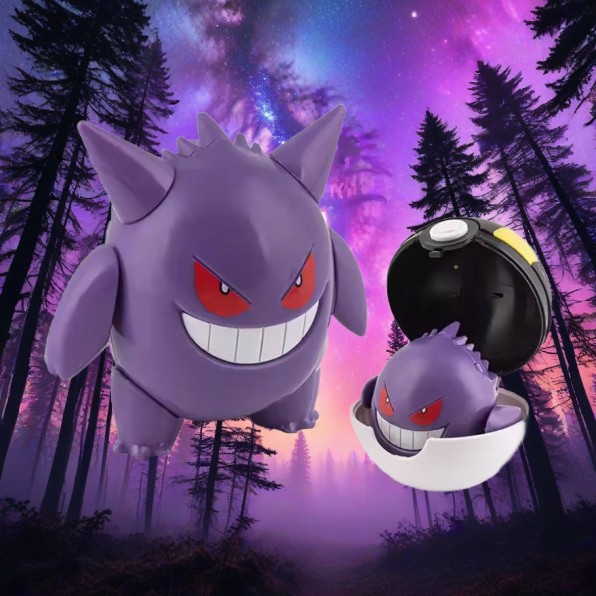 Pokemon Gengar ex Alt Art Toy Figure New In Box Adjustable Go Inside Ultra ball