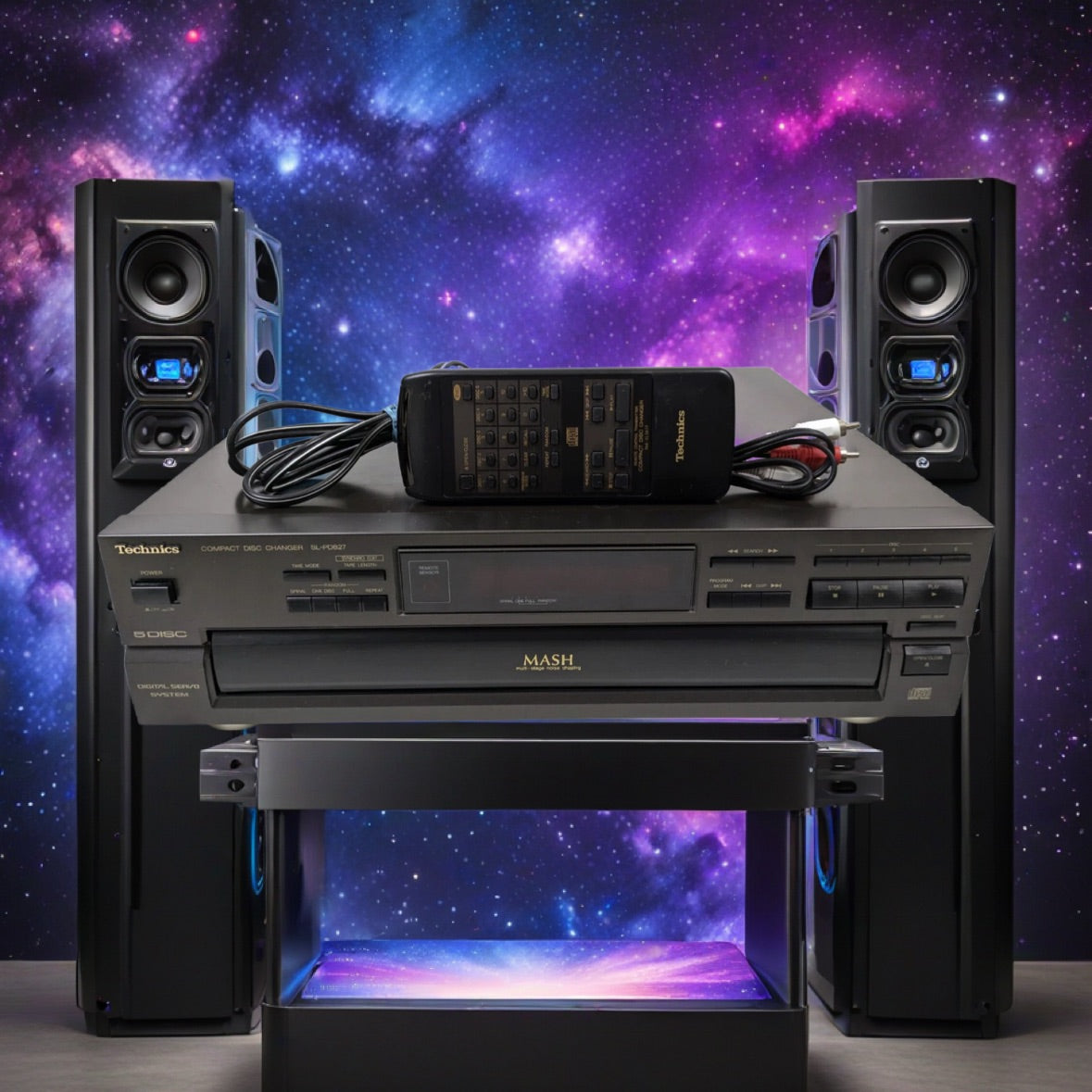 Technics CD Player SL-PD827 5-Disc Carousel Changer With Remote