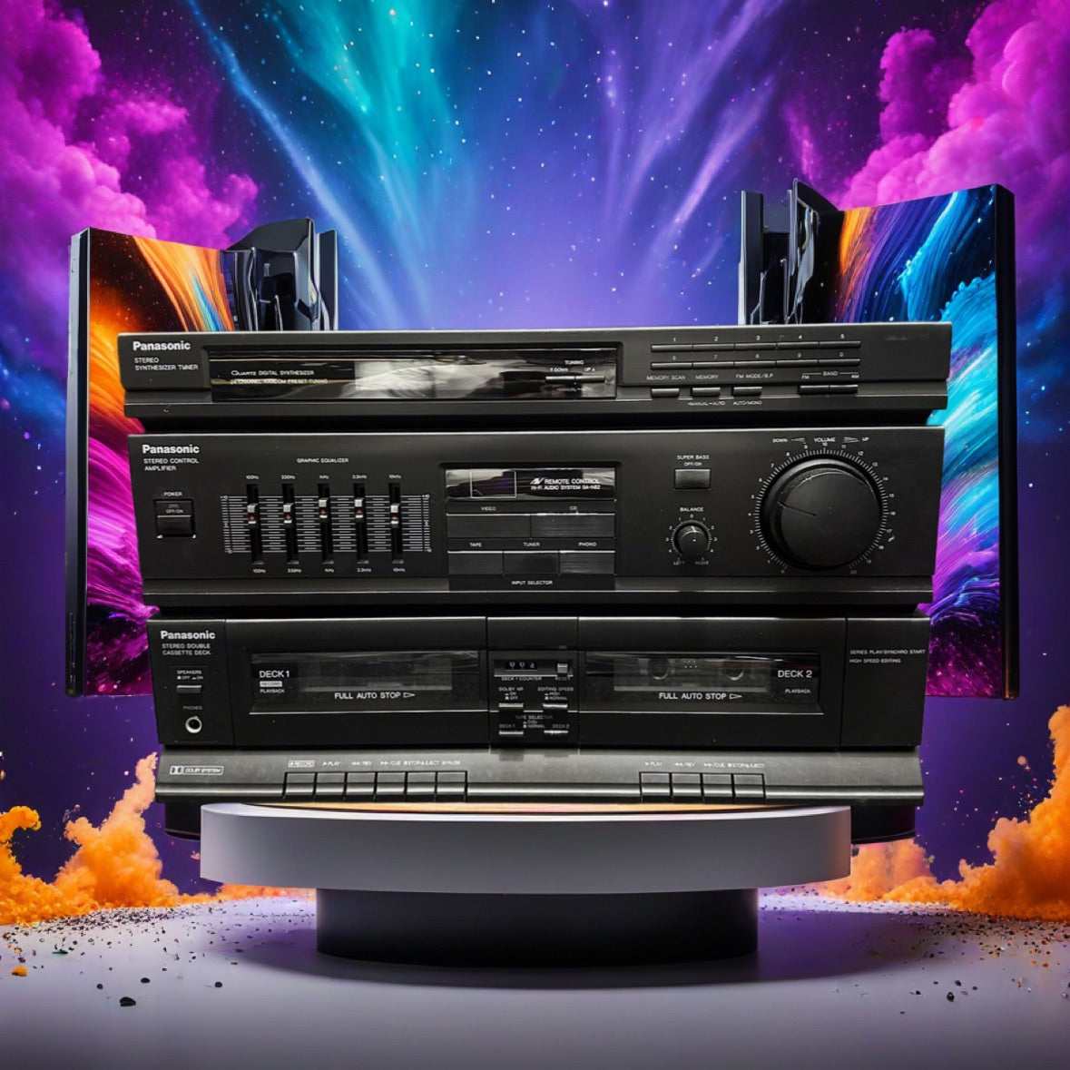 Panasonic SA-H82 AM/FM Stereo Tuner Cassette Receiver Double Deck Dolby System