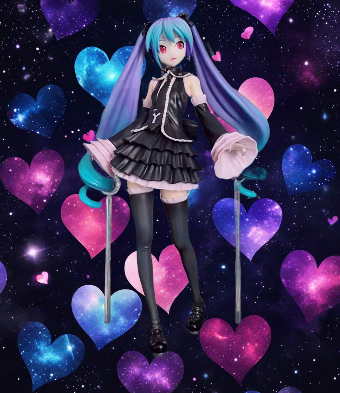 17CM Anime Hatsune Miku Project DIVA Arcade Future Tone Hatsune Miku Black Dress