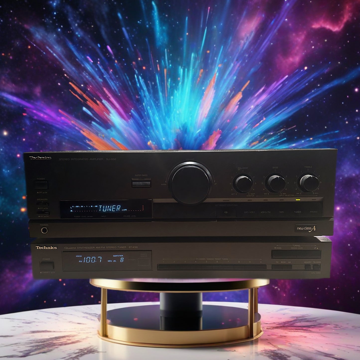 Vintage Technics SU-G50 Stereo Integrated Amplifier W/ ST-K50 Tuner Tested 🔥