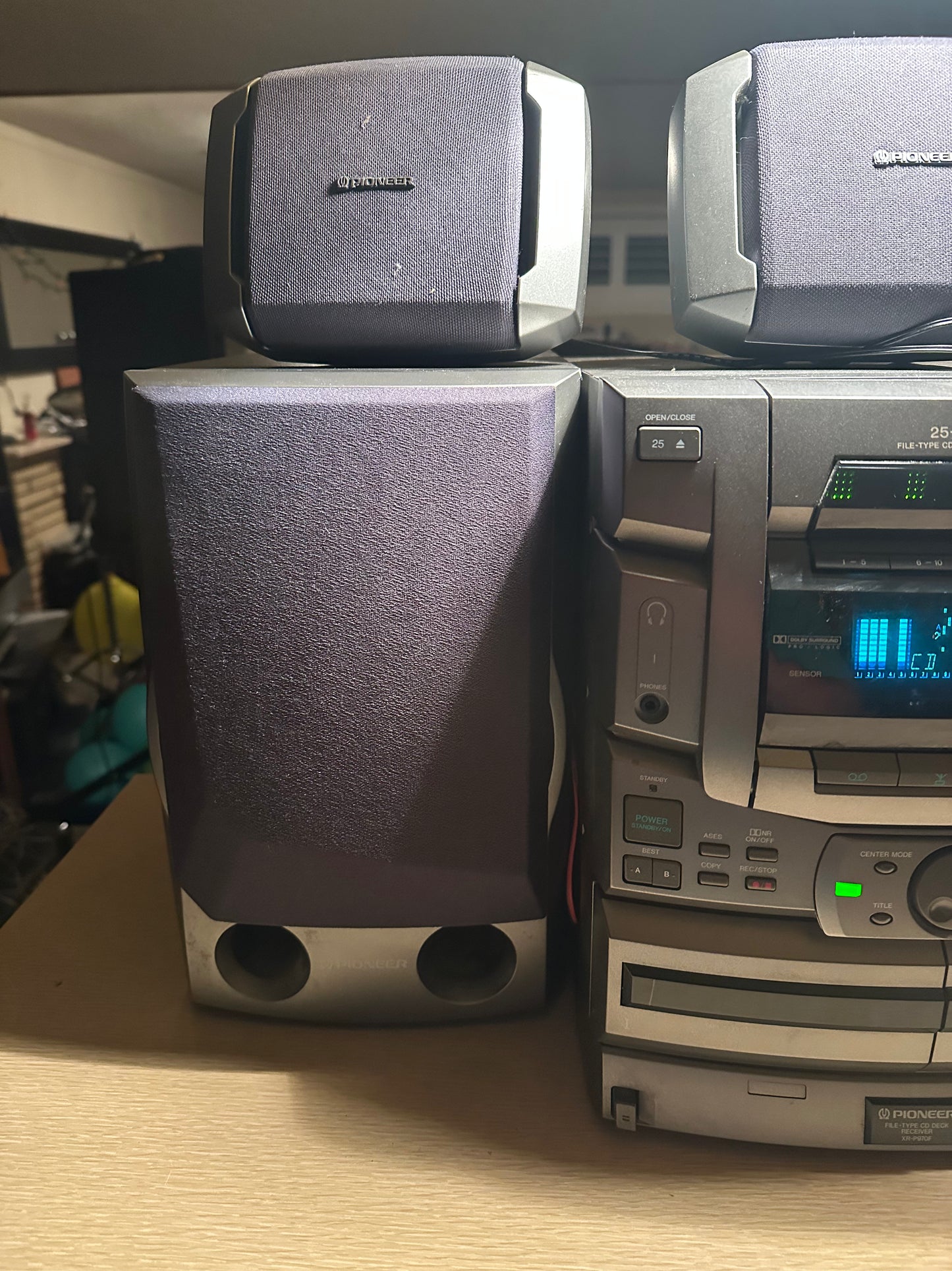 Pioneer Stereo File Receiver System 25 CD AM FM Dual Cassette Audio XR-P970F