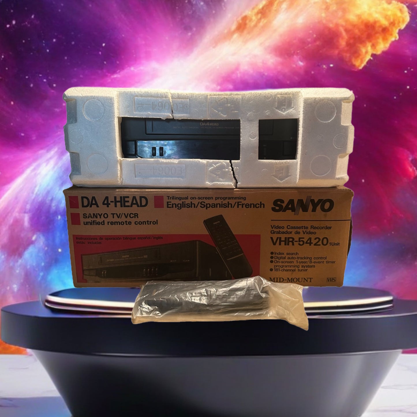 Sanyo VHR-5420 VCR Video Cassette VHS Player 4-Head Open Box Tested Complete IB
