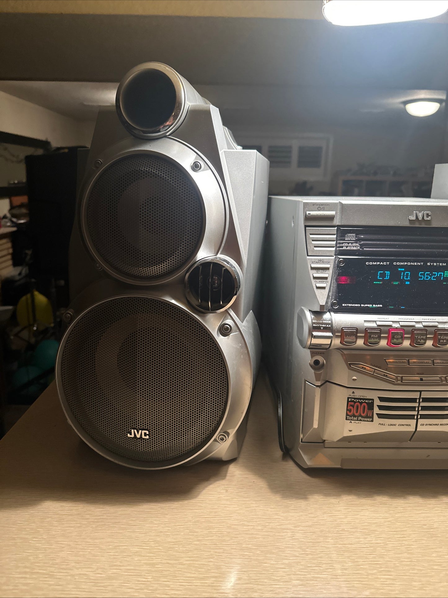 JVC Compact Stereo System MX-GB6 CD Boombox Vintage Dual Cassette Player 500W🔥