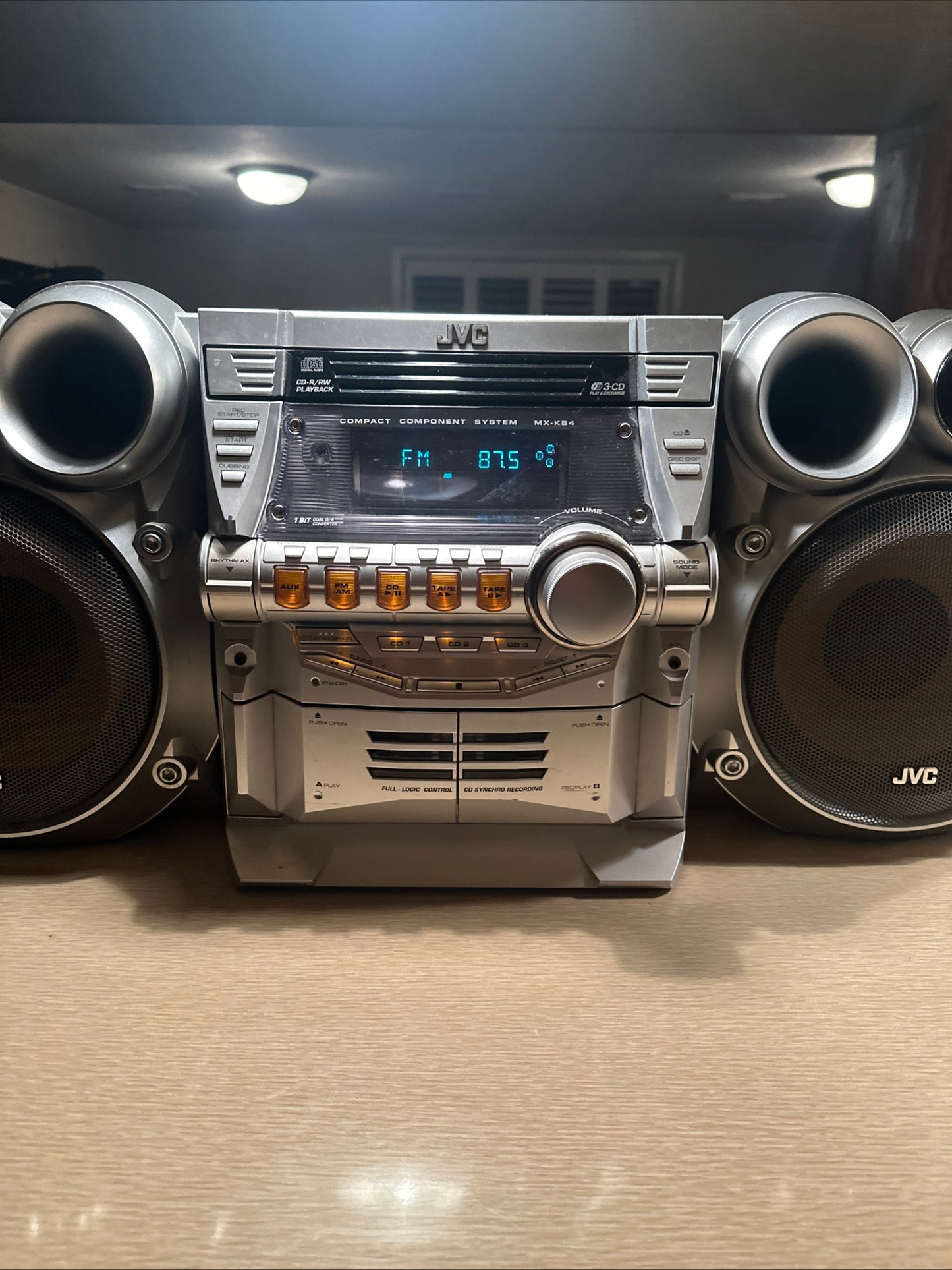 JVC Compact Component System MX-KB4 Stereo 360W Cassette Bass Tested WORKS Rare