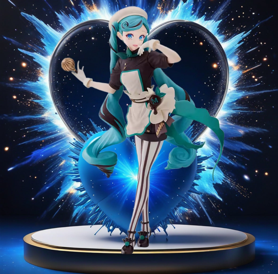 21cm Hatsune Miku Figure Brand New Rare Chocolate Pastry Chef Figure Sega Goods