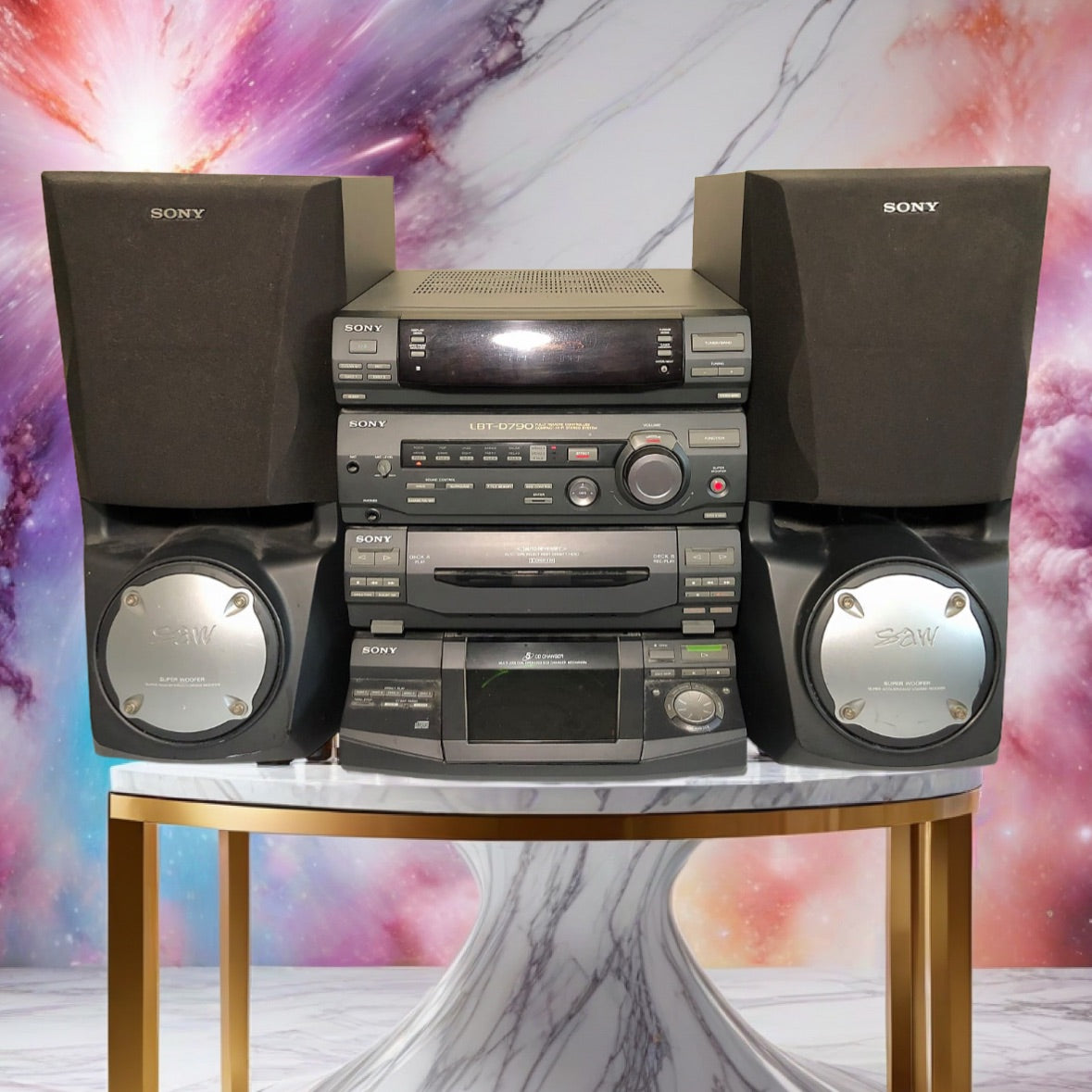 Vintage 1997 Sony LBT-D290 Stereo System With Speakers Tested. With Remote.