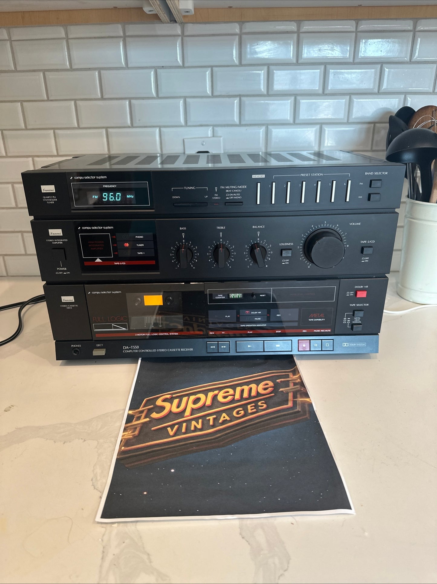 Sansui DA-T550 Integrated Tape Amplifier Tuner - TESTED Working Extremely Rare🔥