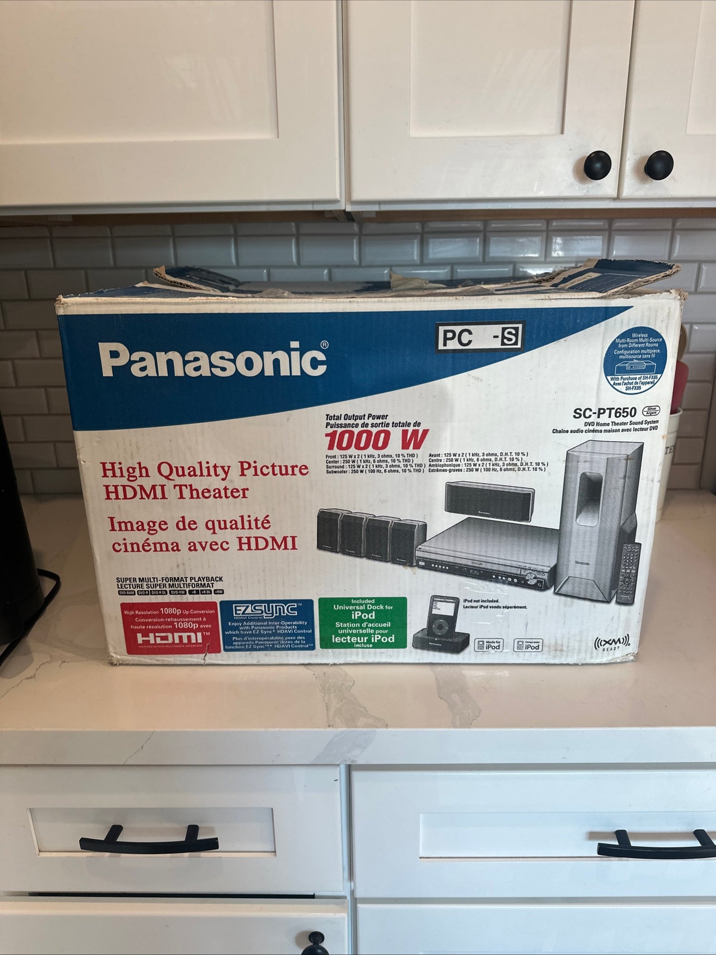 BRAND NEW: Panasonic SA-PT650 DVD 5-Disc Changer 5.1 Home Theater 1000W Open Box