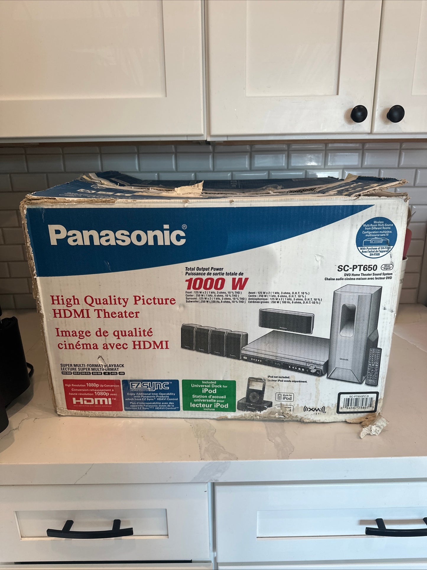 BRAND NEW: Panasonic SA-PT650 DVD 5-Disc Changer 5.1 Home Theater 1000W Open Box
