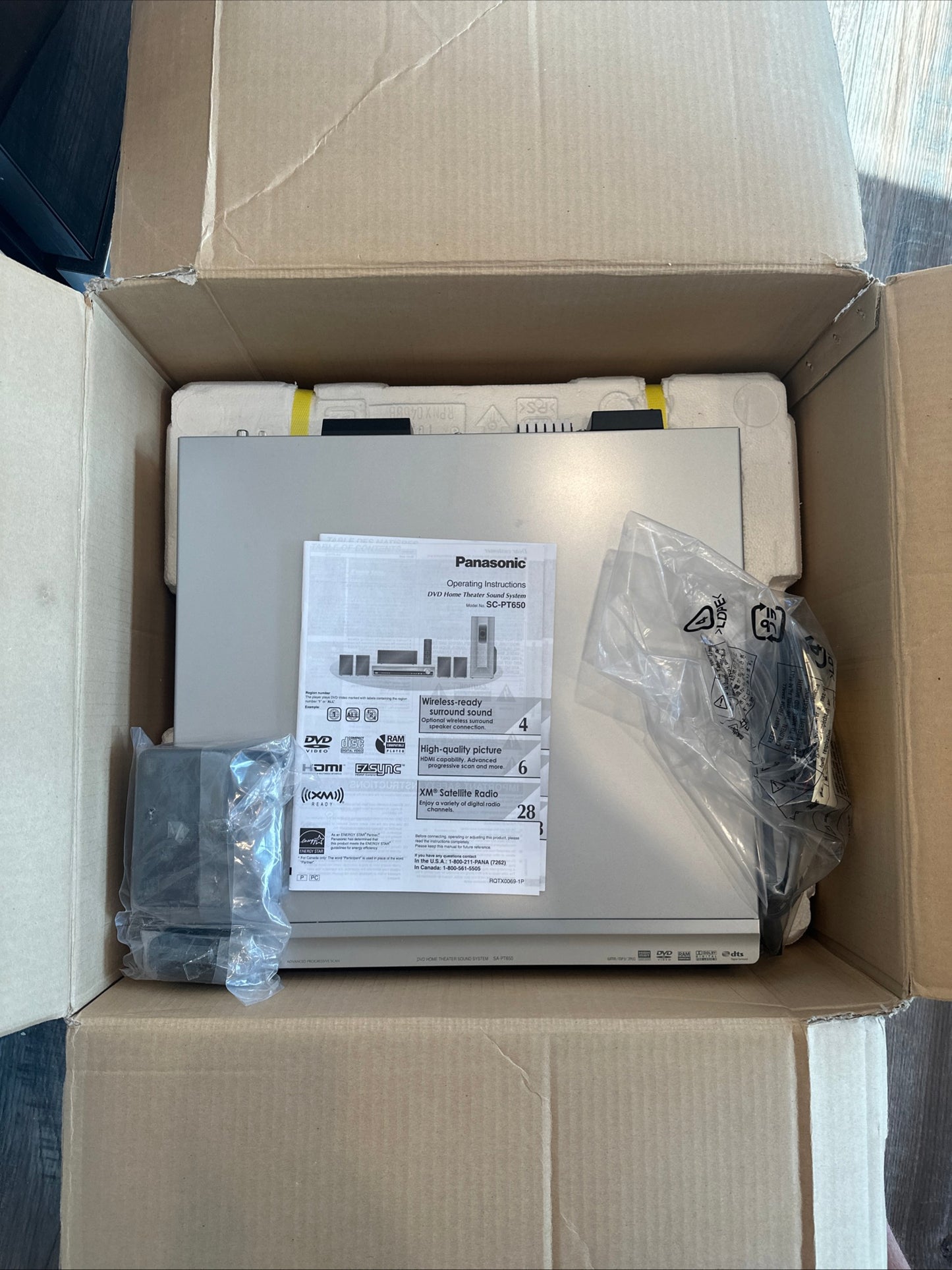 BRAND NEW: Panasonic SA-PT650 DVD 5-Disc Changer 5.1 Home Theater 1000W Open Box