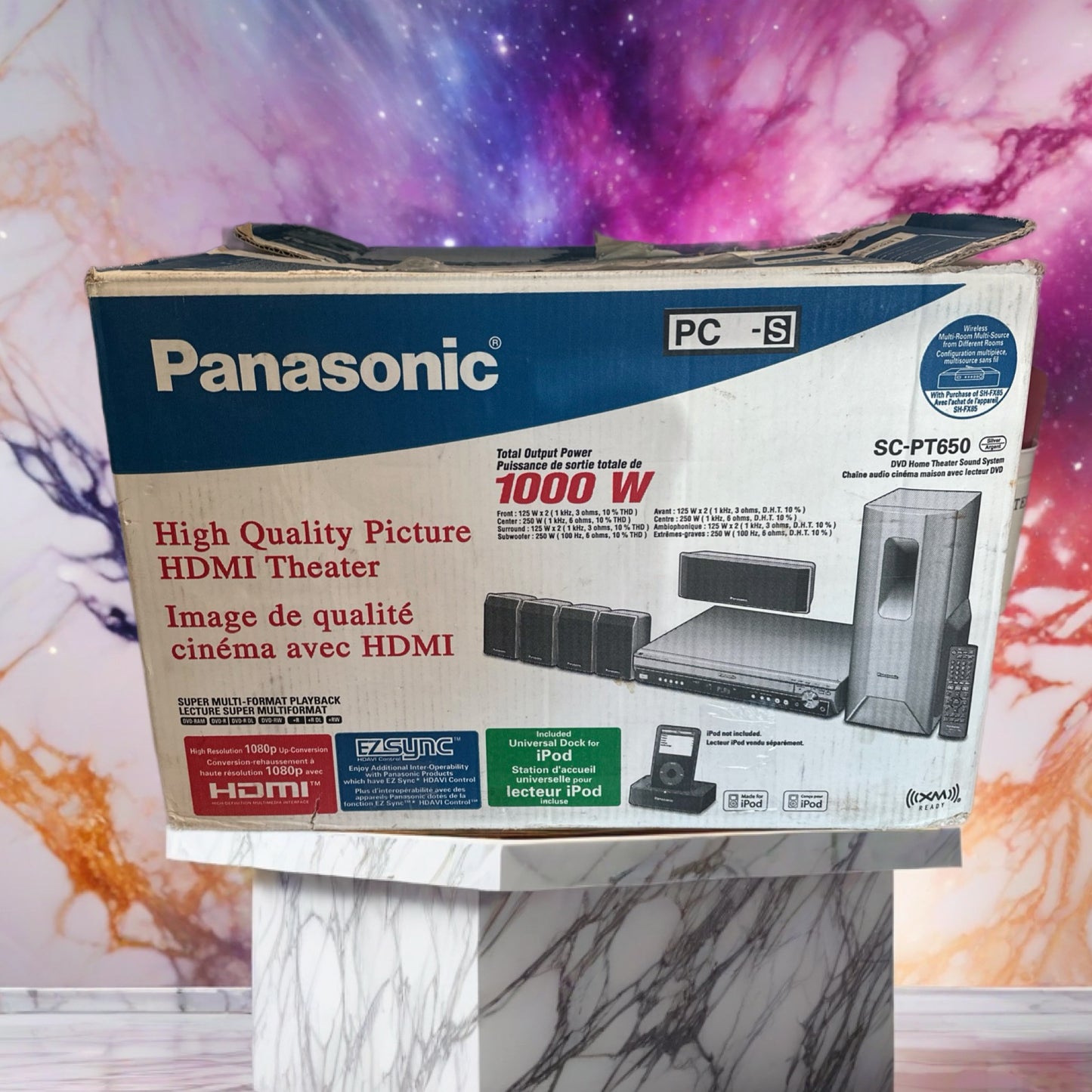 BRAND NEW: Panasonic SA-PT650 DVD 5-Disc Changer 5.1 Home Theater 1000W Open Box