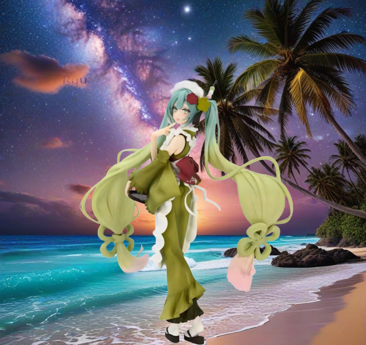 23cm Figure Hatsune Miku Matcha Ice Cream Beautiful Girl Action Figure PVC NIB