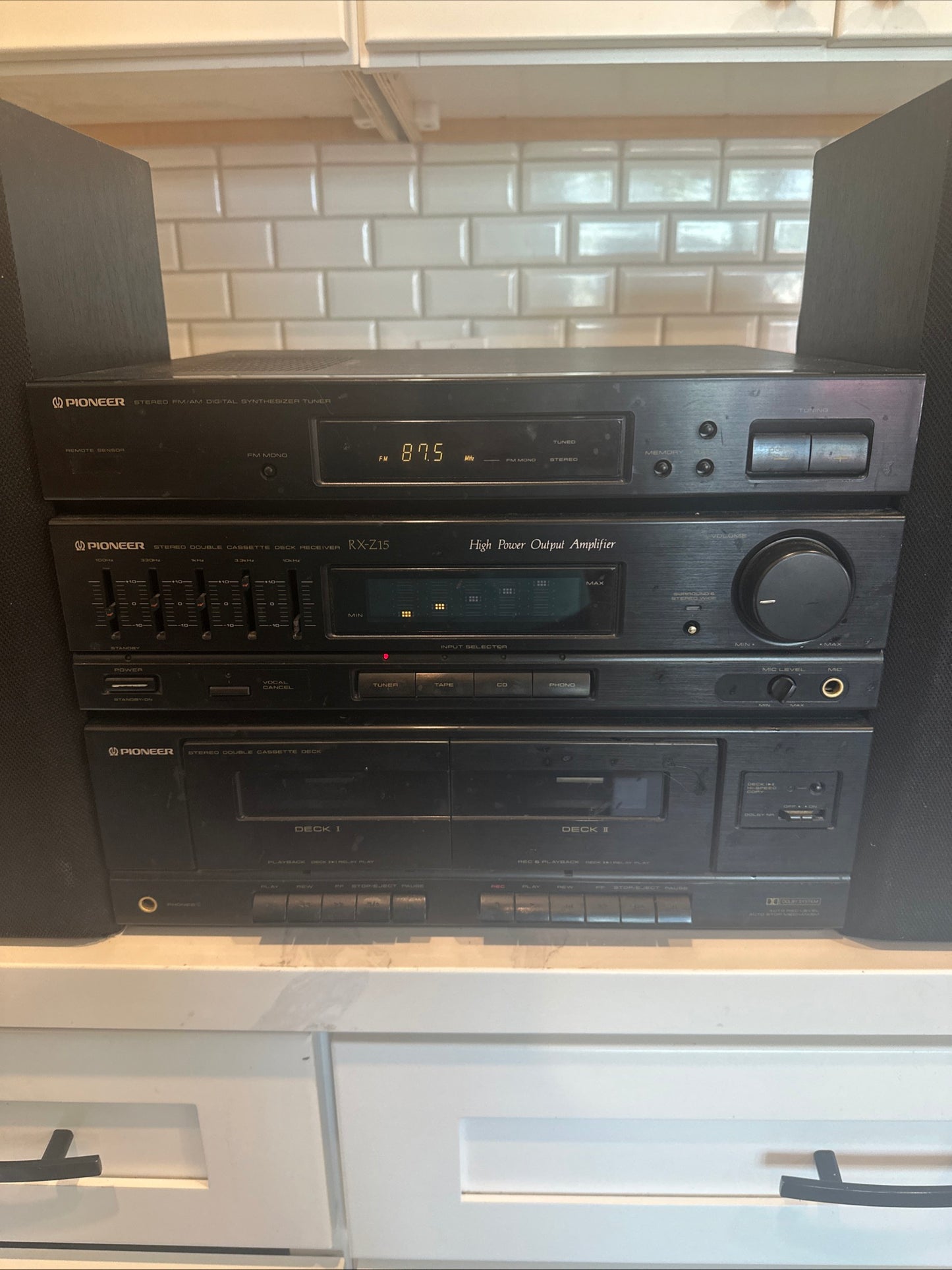 Pioneer RX-Z15 Stereo Double Cassette Deck Receiver Tested Working Very Rare !