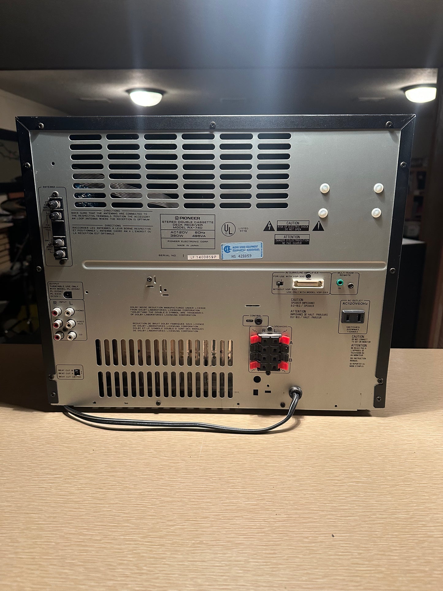 Pioneer RX 740 Digital Synthesizer Stereo Dual Cassette Deck Receiver Belts Work