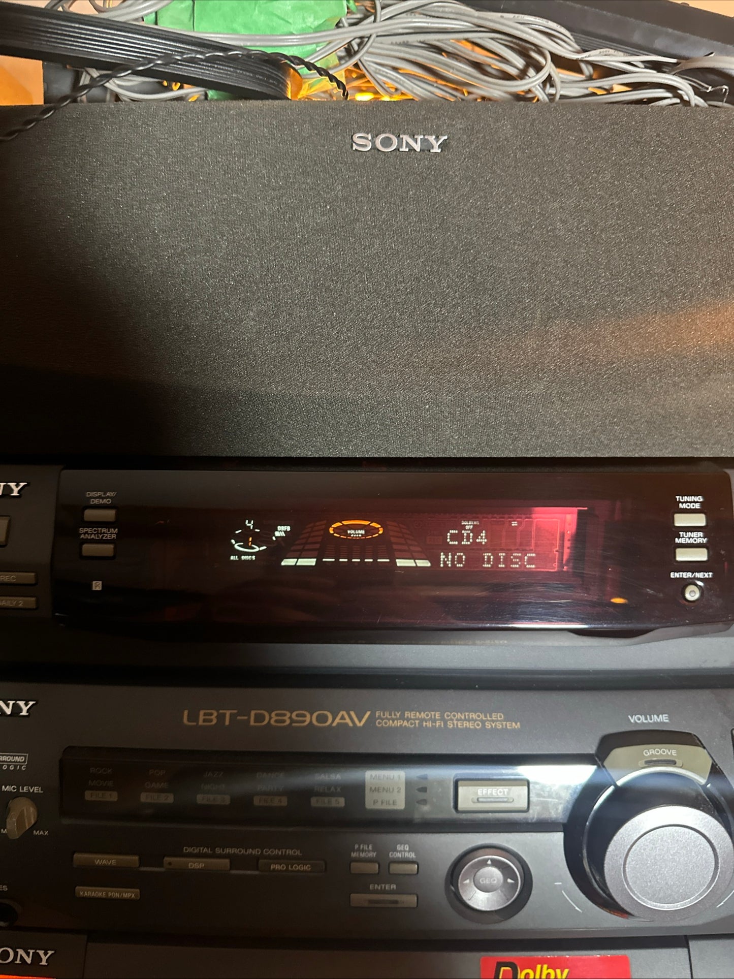 Vintage 1997 Sony LBT-D890AV Stereo System With Speakers Tested Working Monster