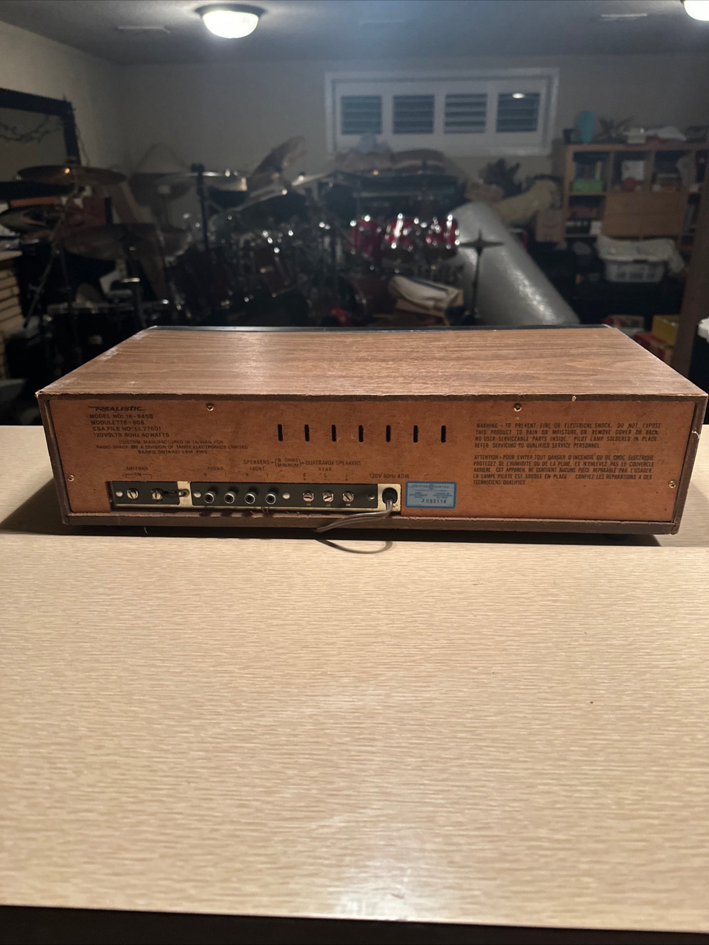 Realistic 8 Track Stereo Recorder AM/FM Radio 14-945B Modulette 808. Tested