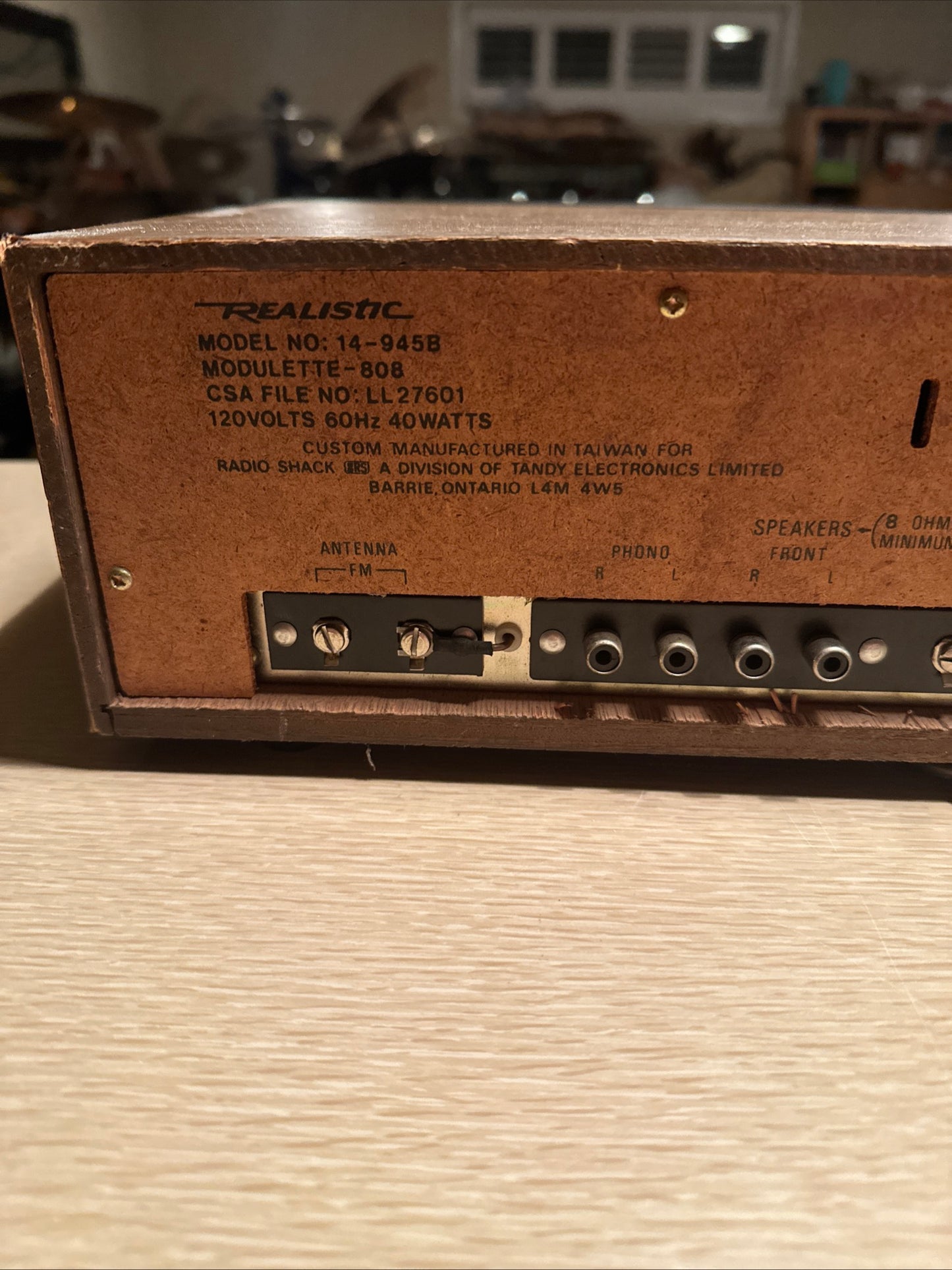Realistic 8 Track Stereo Recorder AM/FM Radio 14-945B Modulette 808. Tested