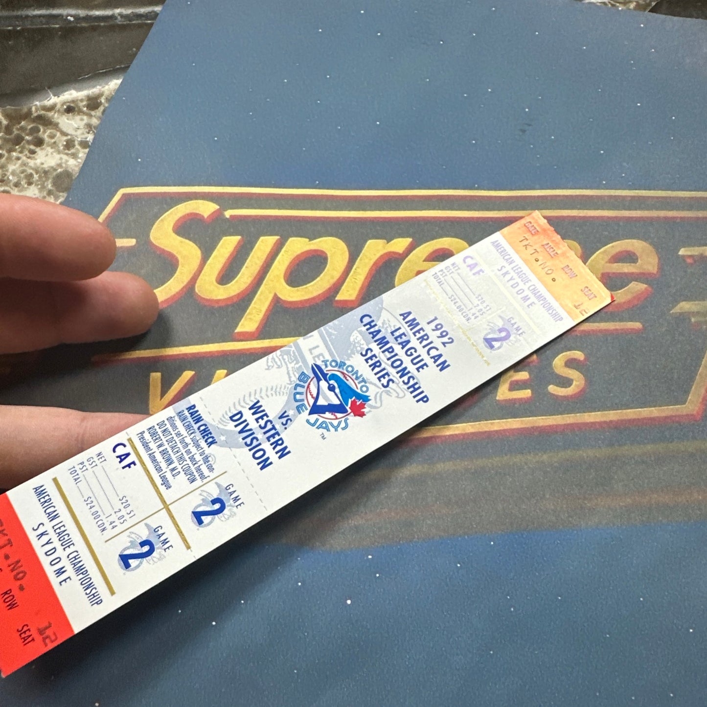 1992 American League Championship Full Ticket Toronto Blue Jays Game 2 MINT Gem