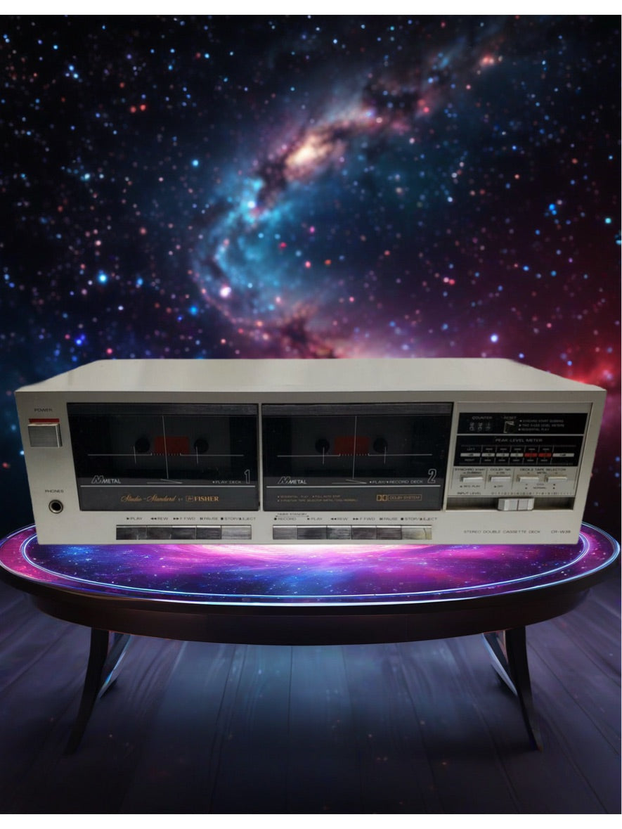 Vintage Fisher CR-W38 Stereo Double Cassette Deck - Works Well