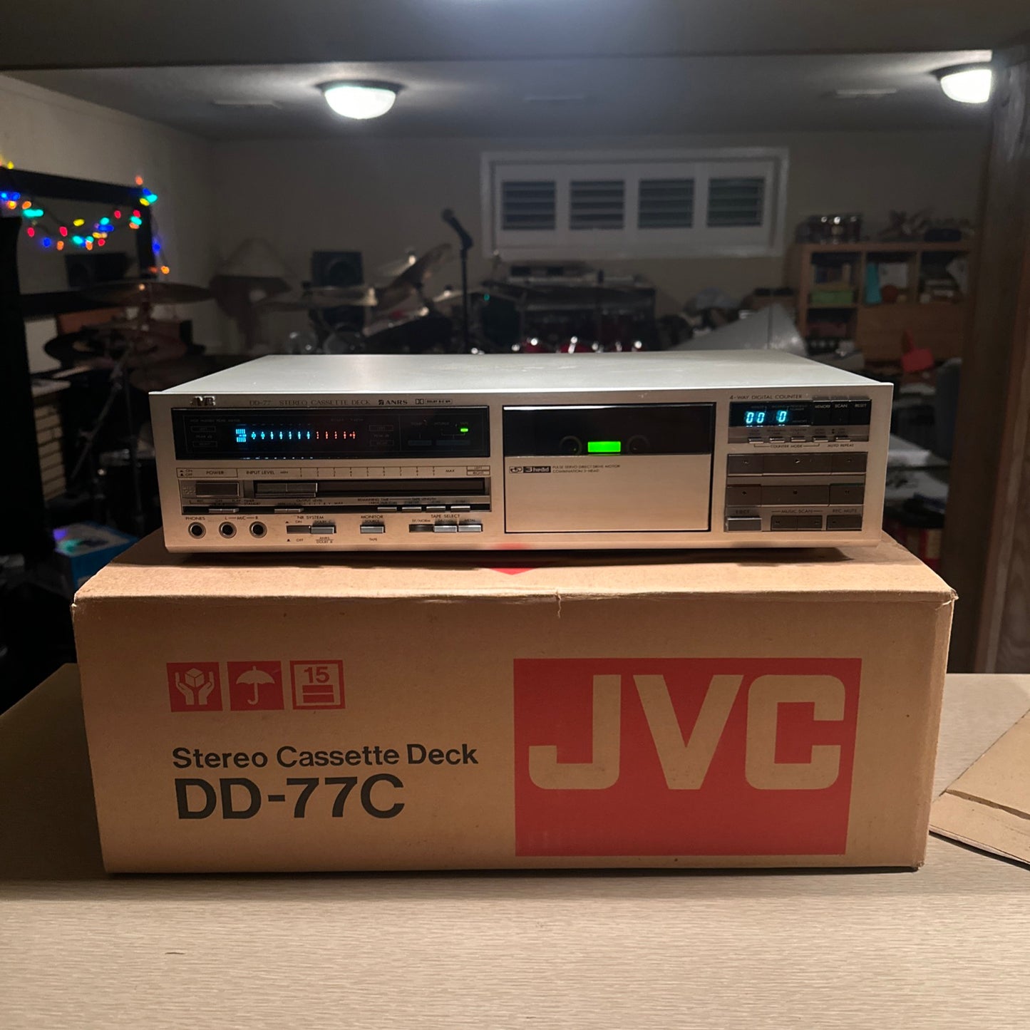JVC DD-77 STEREO CASSETTE DECK X-CUT SA 3-HEAD DIRECT DRIVE NEAR MINT W/ BOX