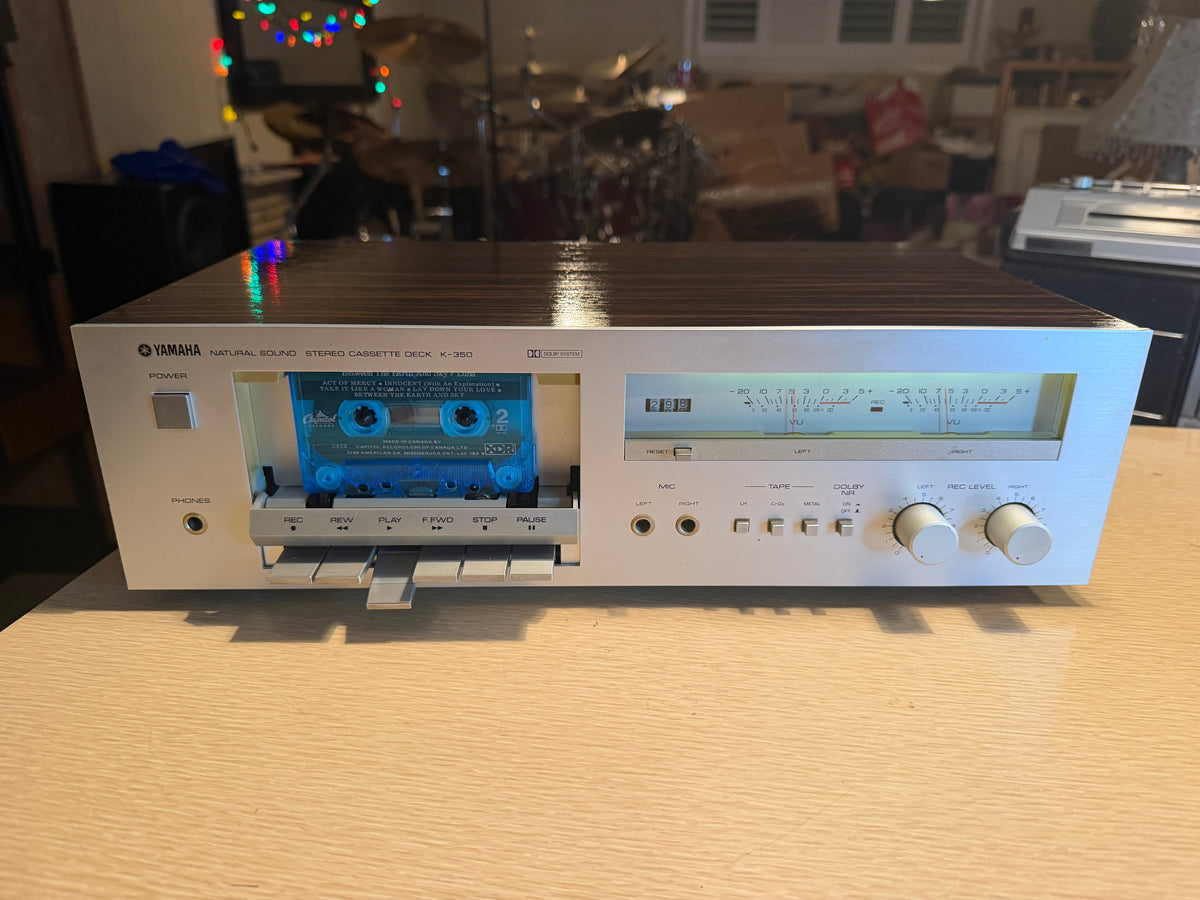 Yamaha K-350 Natural Sound Stereo Cassette Deck Vinyl Casing Near Mint Serviced!
